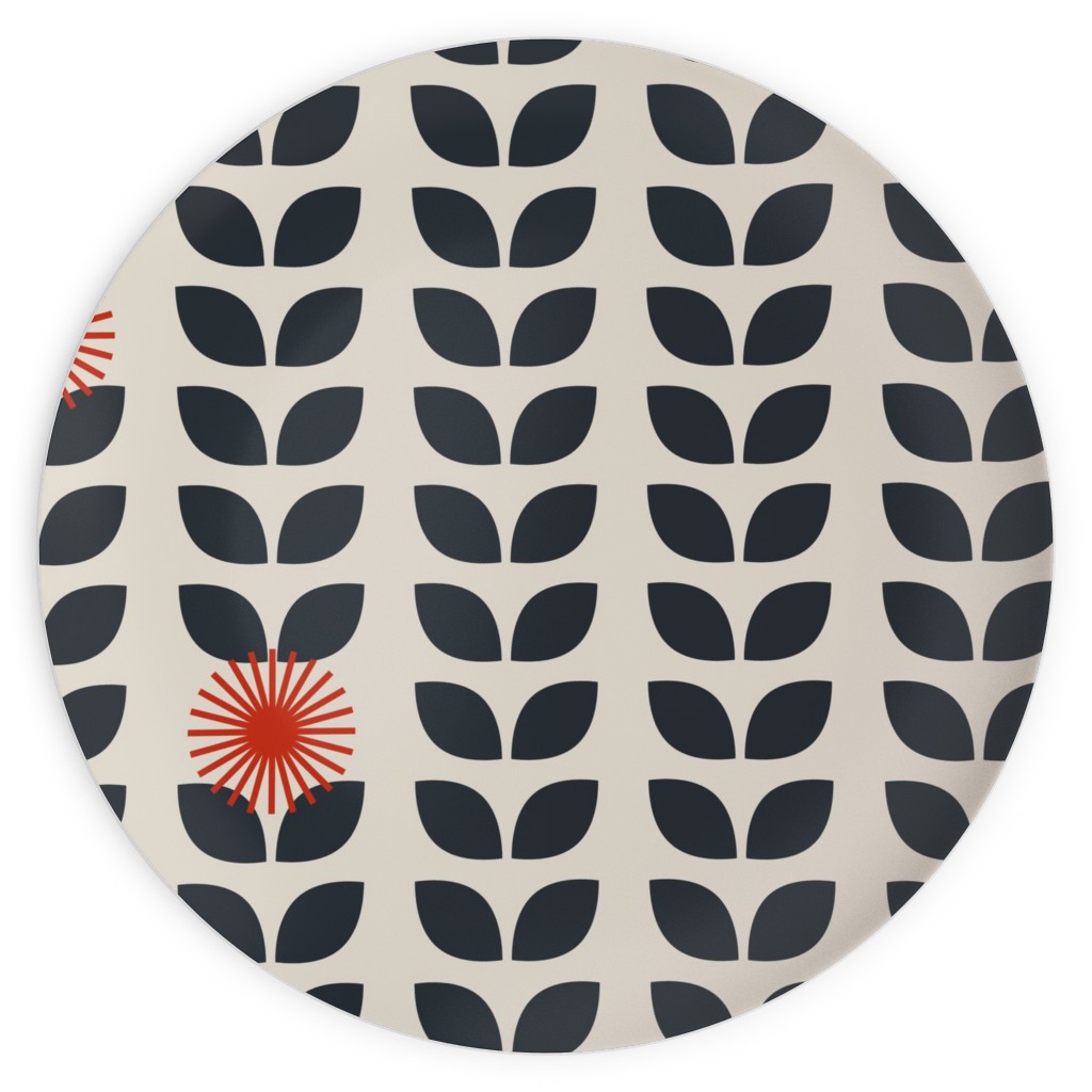 Scandinavian Climbing Vines - Neutral Plates, 10x10, Beige, Pearl