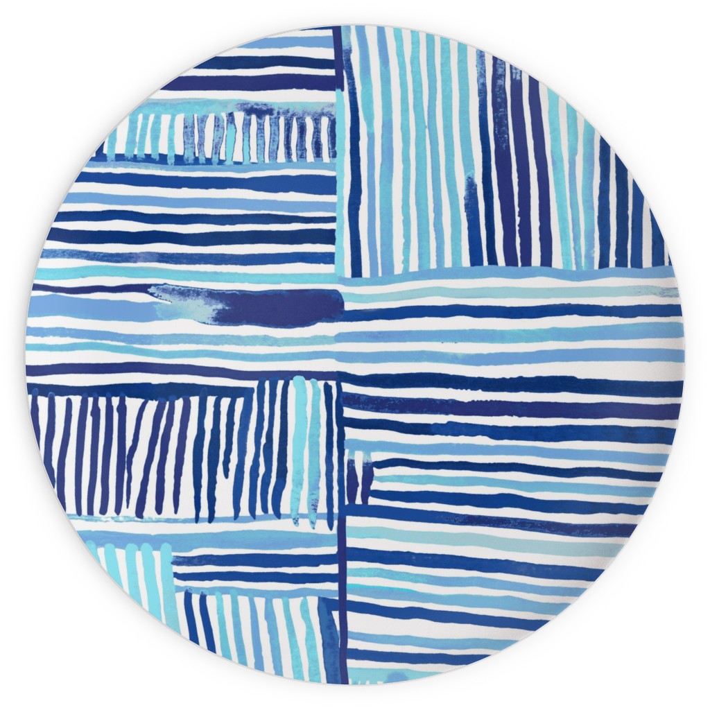 Linear Meditation Plates, 10x10, Blue
