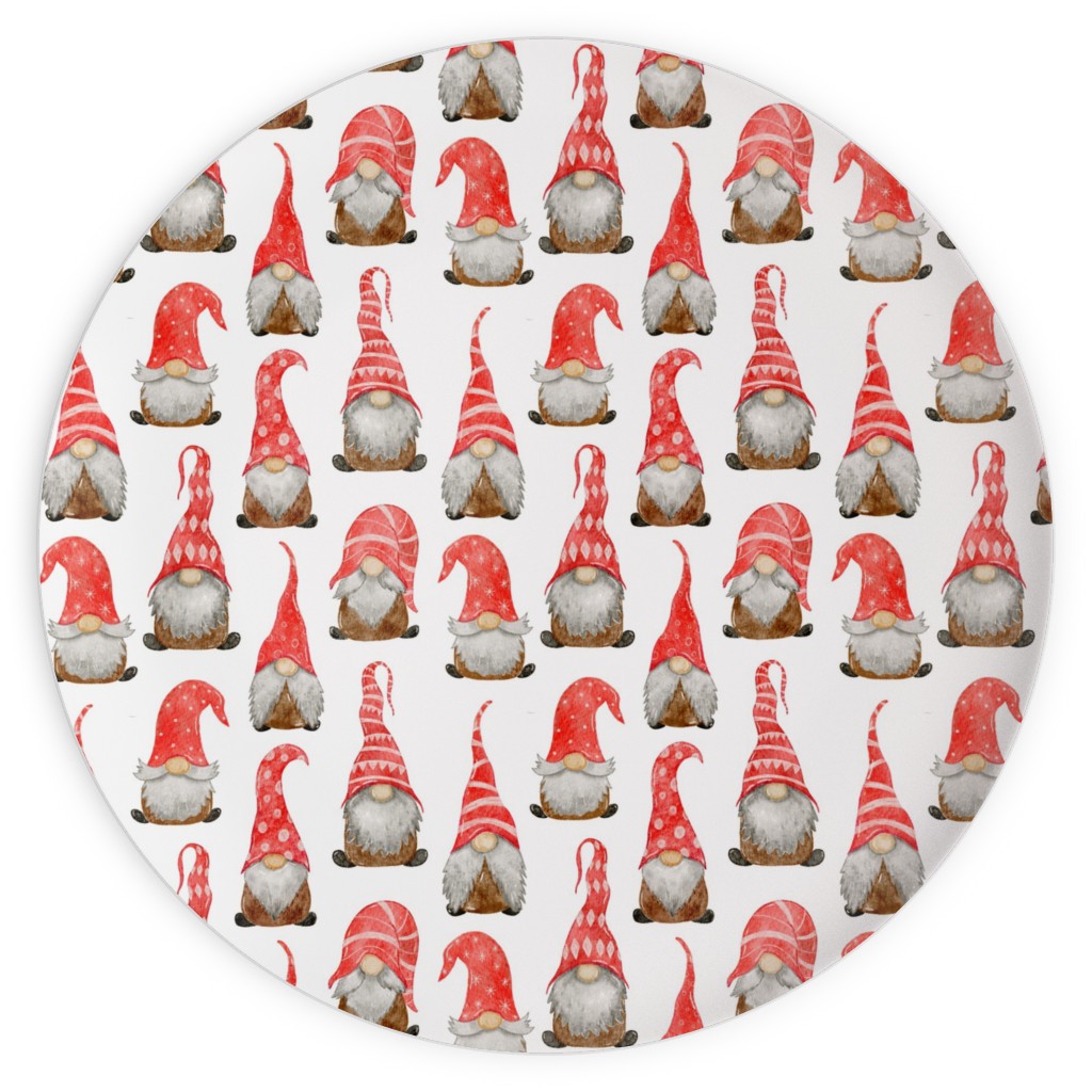 My Gnomes Plates, 10x10, Red