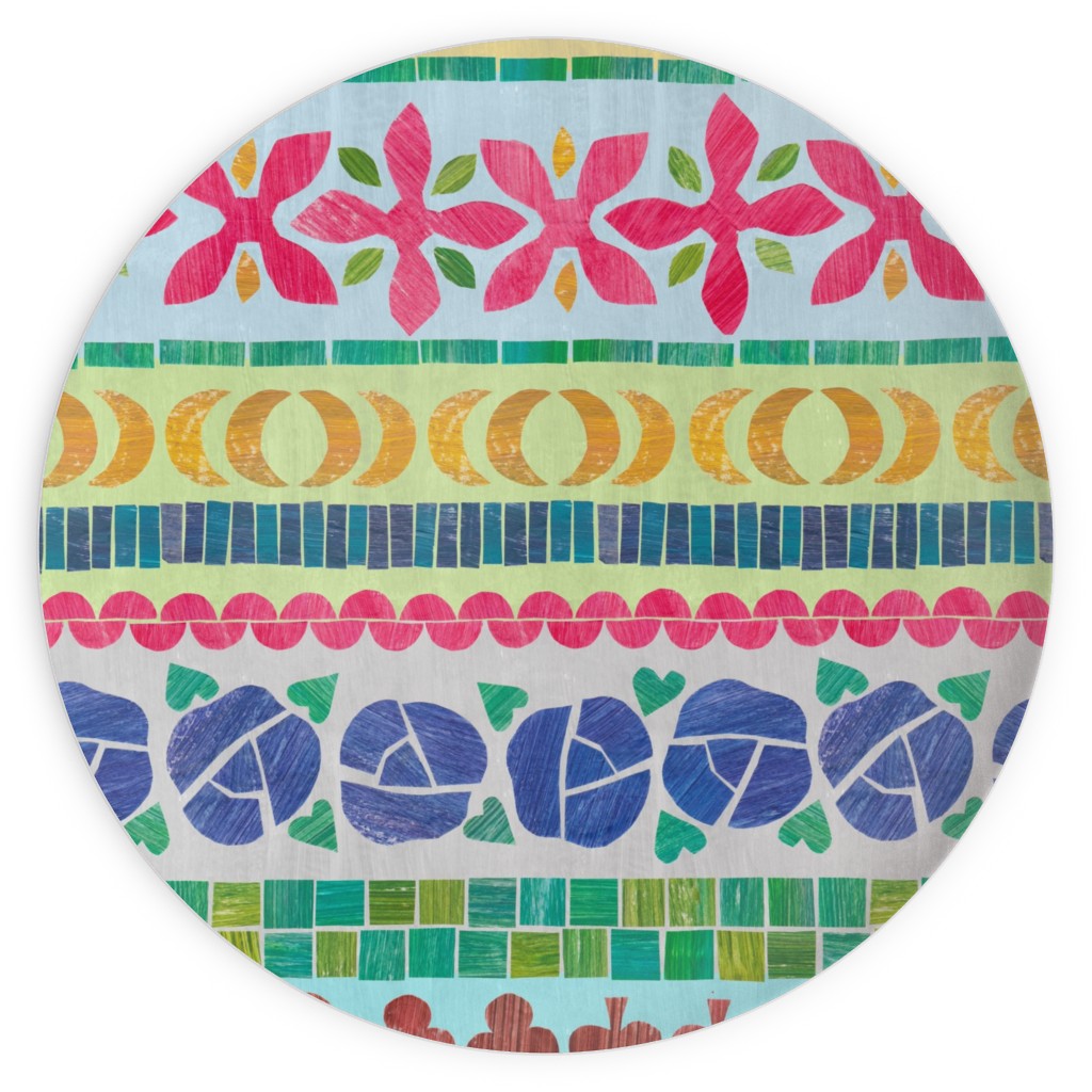 Abstract Wildflowers & Shapes - Multi Plates, 10x10, Multicolor