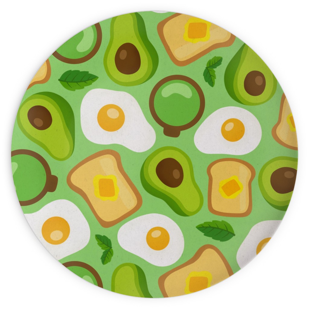 Deconstructed Avocado Toast - Green Plates, 10x10, Green, Classic Green