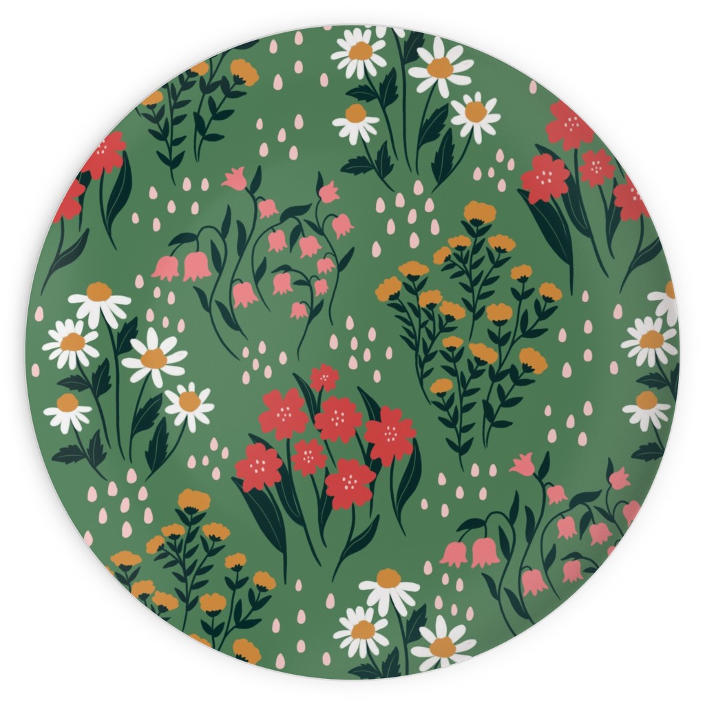 Flowerbed Plates, 10x10, Green