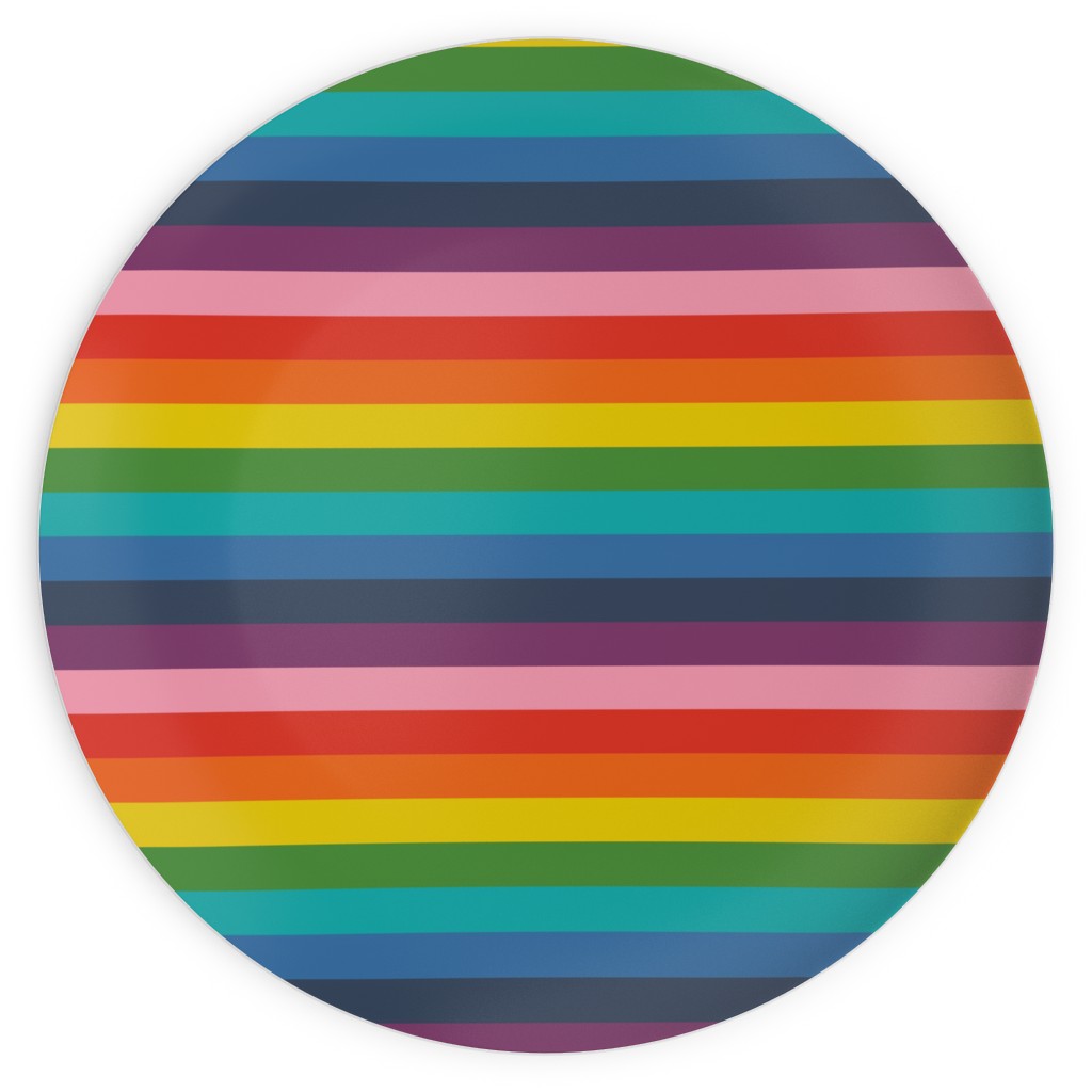 Colorful Live - Rainbow Stripe Plates, 10x10, Multicolor