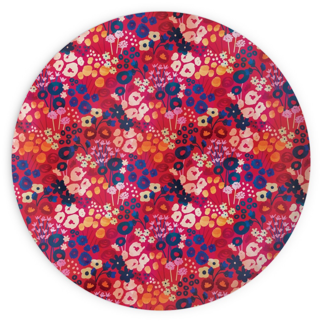 Modern Retro Floral - Multi Plates, 10x10, Multicolor