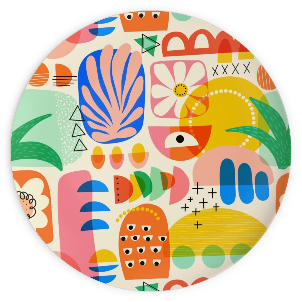 Abstract Shapes Fun Collage - Multi Plates, 10x10, Multicolor