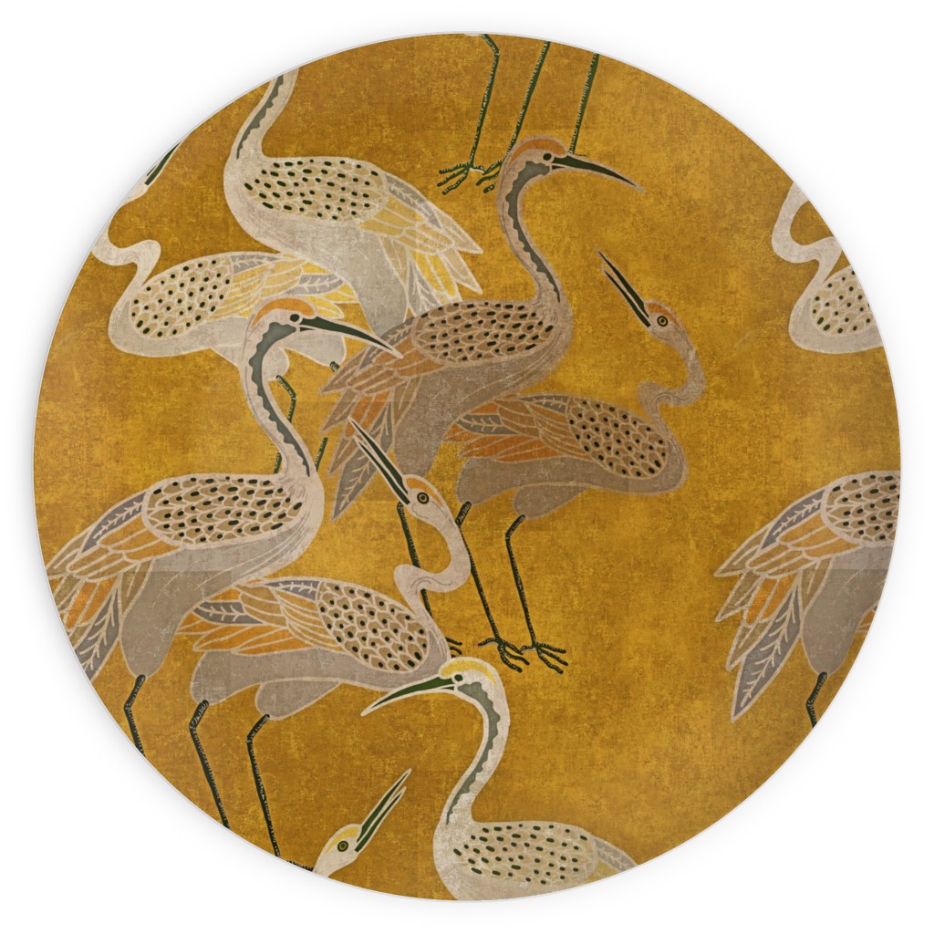 Deco Cranes - Golden Hour Plates, 10x10, Yellow