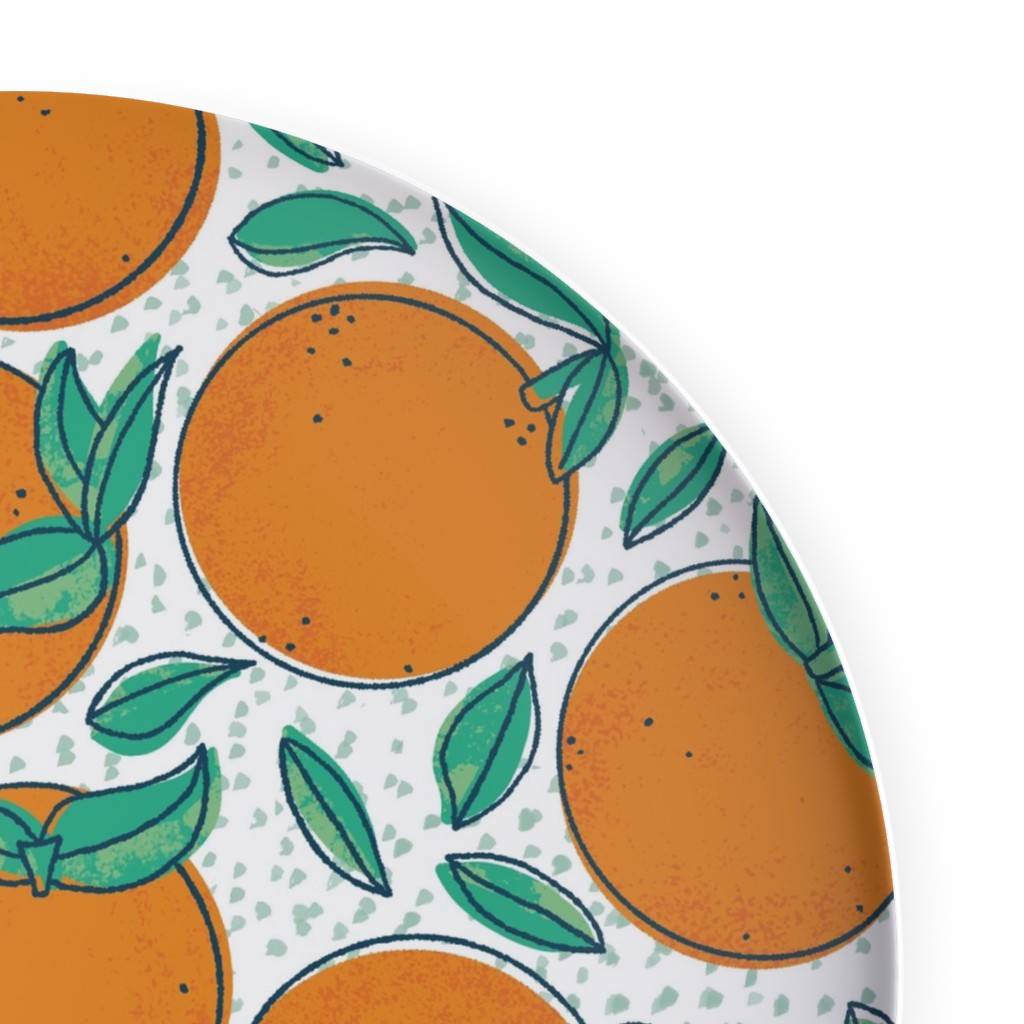 Oranges With Leaves on White Plates Shutterfly