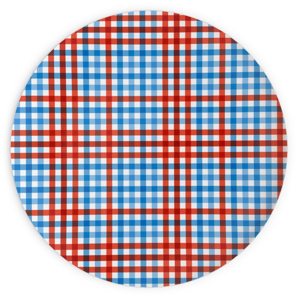 Americana Gingham - Multi Plates, 10x10, Blue, True Blue