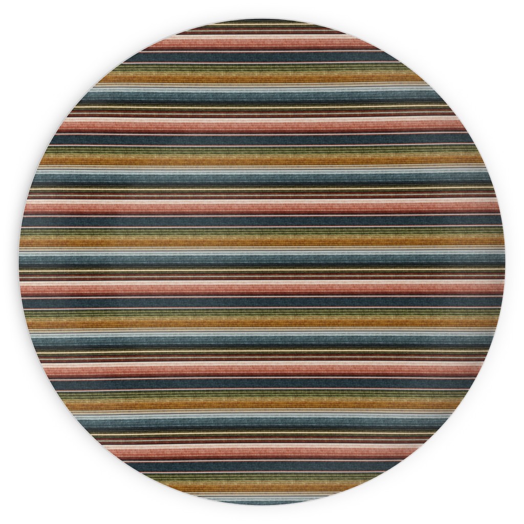 Serape Southwest Stripes - Multi Earthy Plates, 10x10, Multicolor