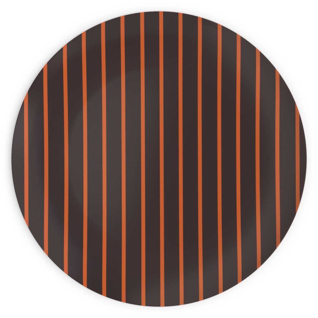 Halloween Stripes Plates, 10x10, Black