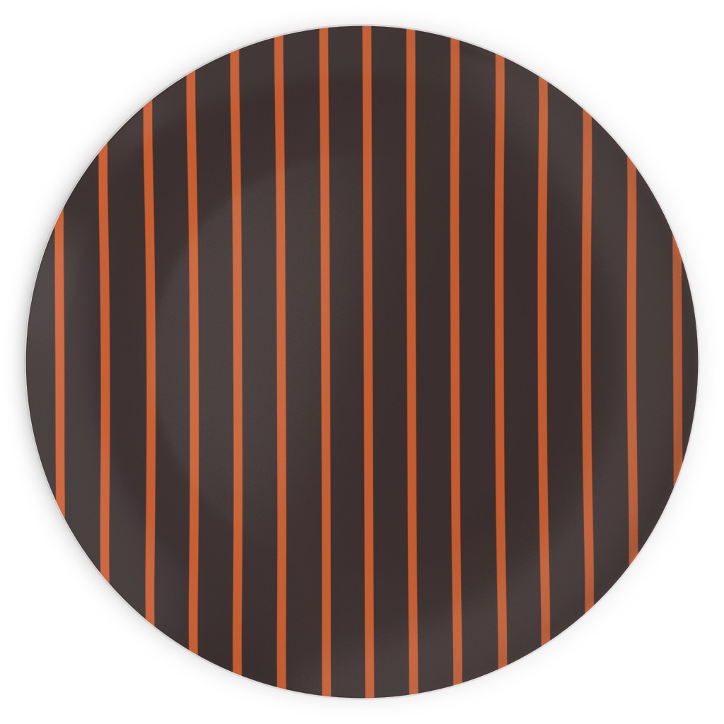 Halloween Stripes Plates, 10x10, Black, Brown