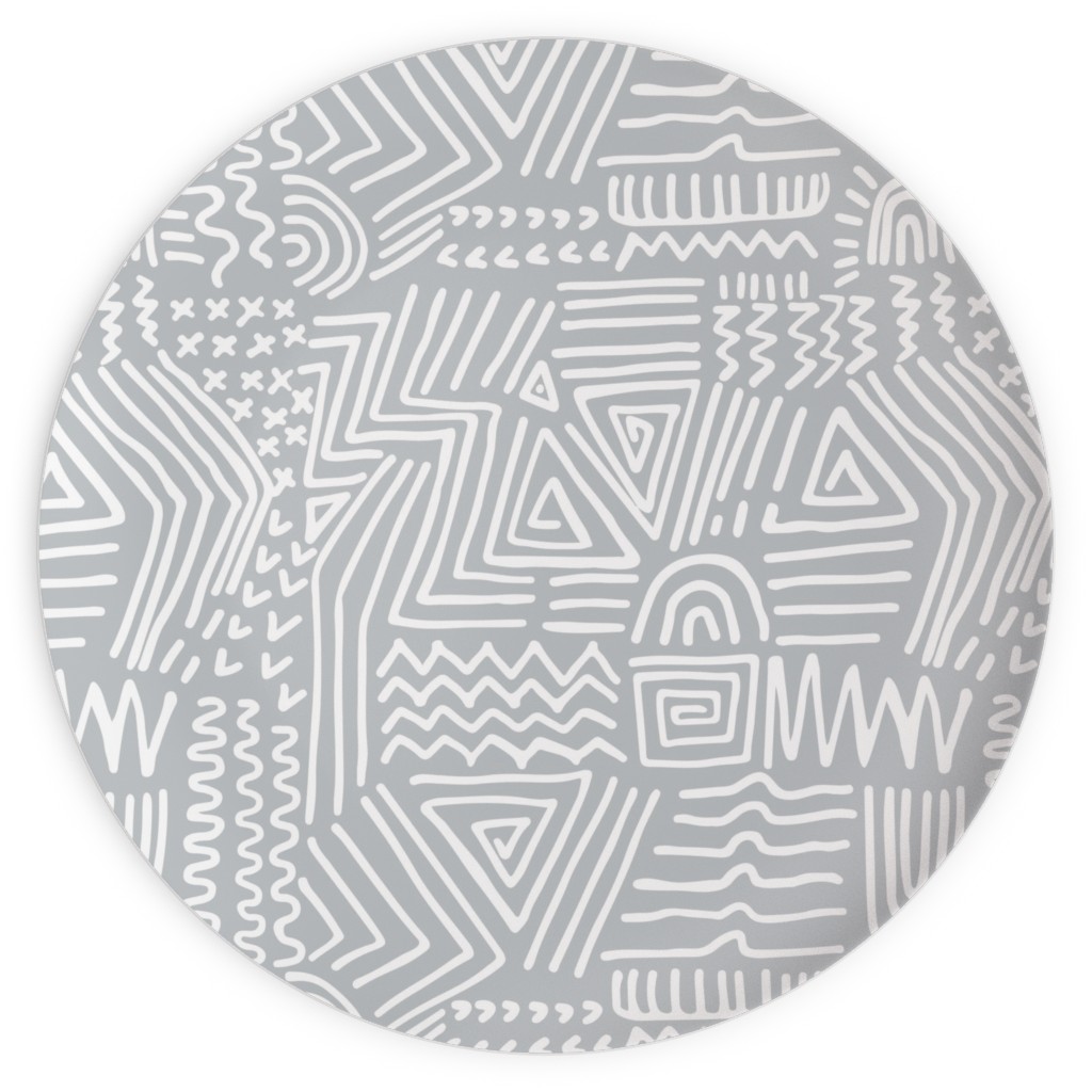 Spirited - Gray Plates, 10x10, Gray
