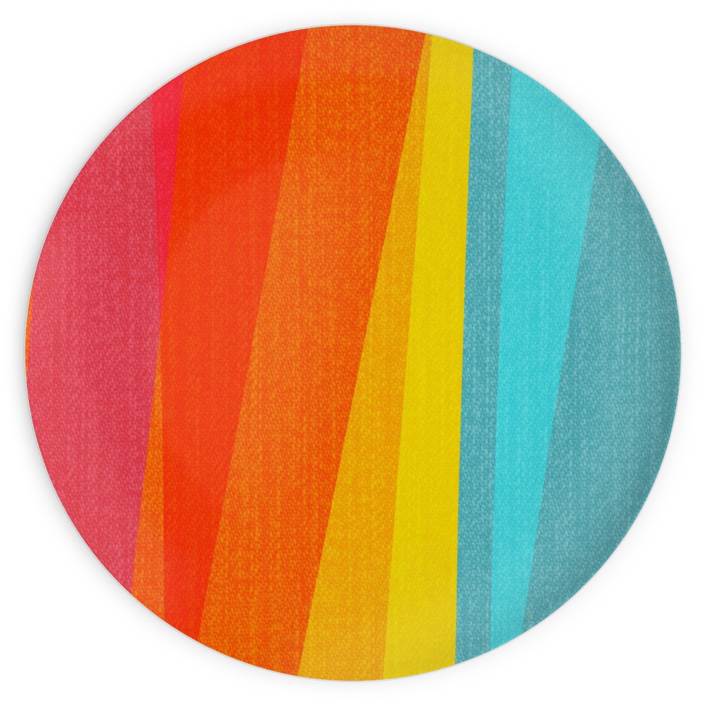 Geo Stripes Vertical - Multi Plates, 10x10, Multicolor