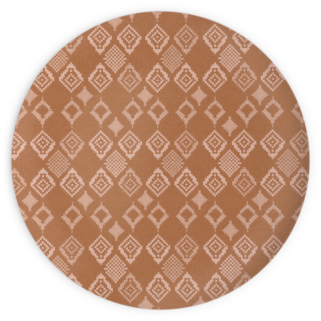 Boho Fair Isle - Rust Plates, 10x10, Orange