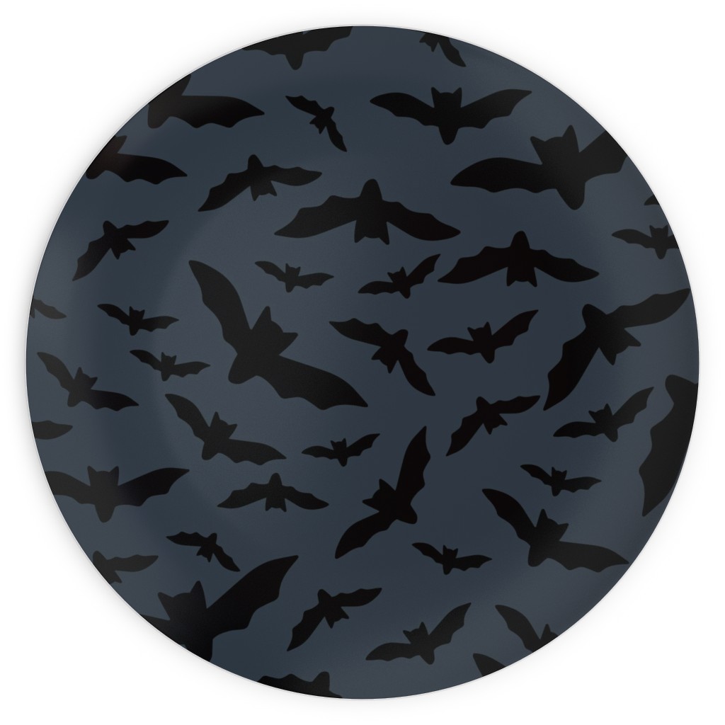 Black Bats Plates, 10x10, Black