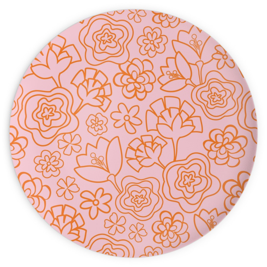 Flower Confetti - Pink Plates, 10x10, Pink