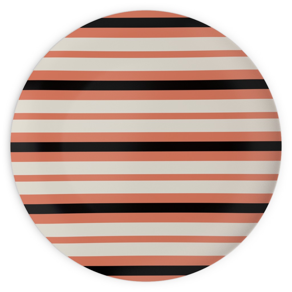 Spooky Halloween Stripe Plates, 10x10, Multicolor