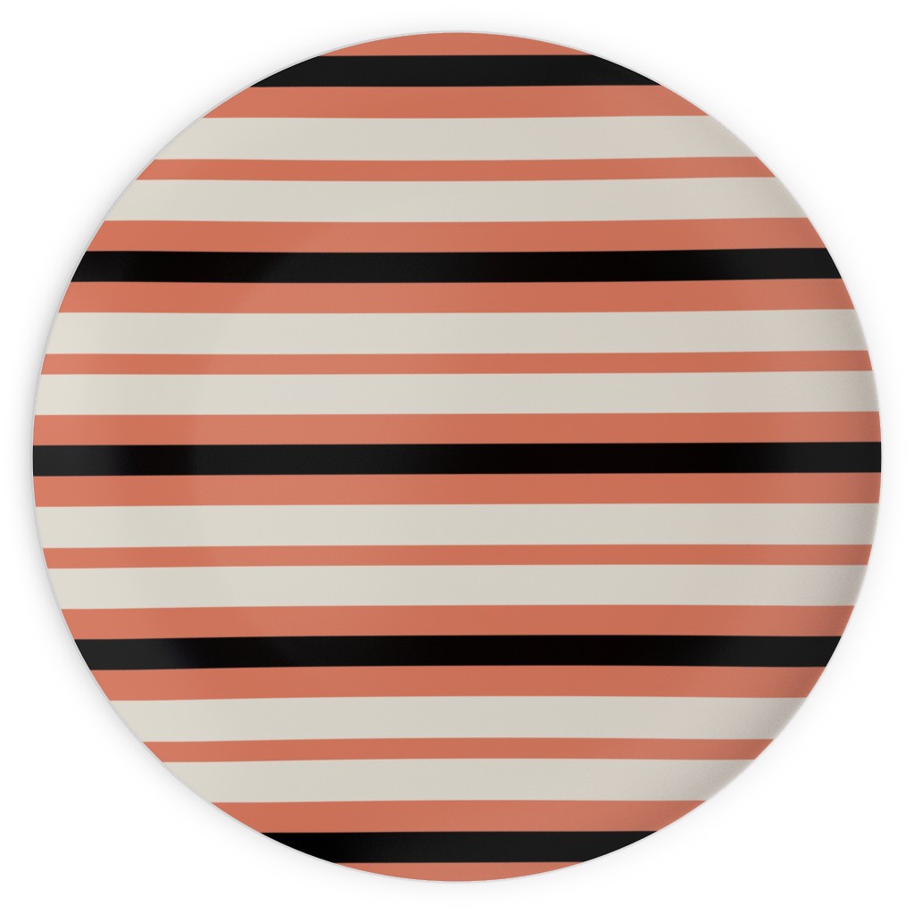 Spooky Halloween Stripe Plates, 10x10, Multicolor