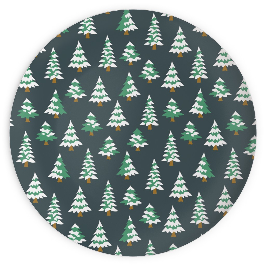 Winter Village Trees With Snow - Dark Plates | Shutterfly