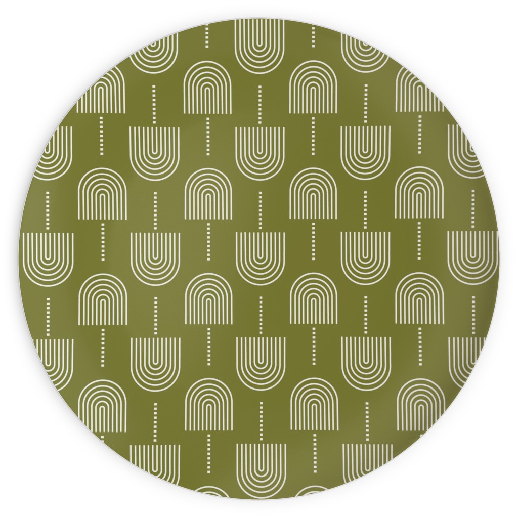 Fans - Olive Plates, 10x10, Green, Classic Green