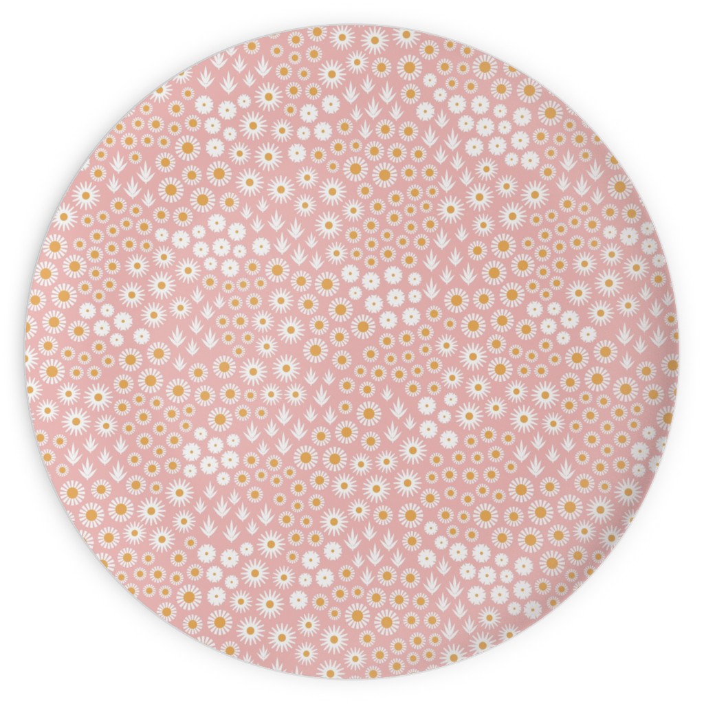 Ditsy Flowers - Pink Plates, 10x10, Pink