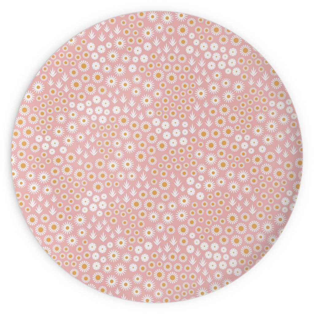 Ditsy Flowers - Pink Plates, 10x10, Pink, Bright Pink