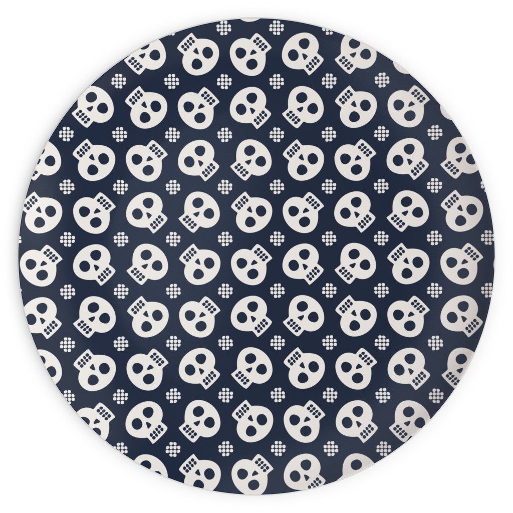 Halloween Skulls Plates, 10x10, Black, Silhouette