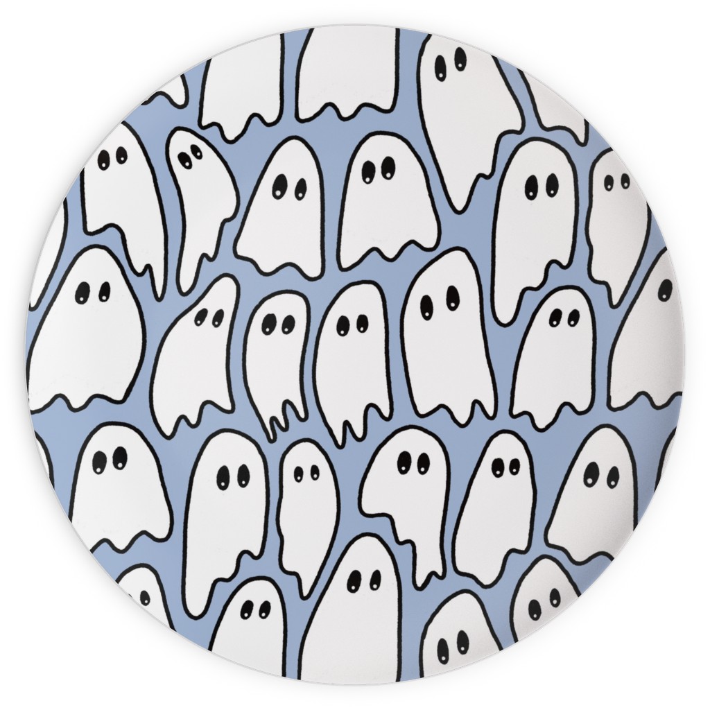 Ghosted Ghosts Plates, 10x10, Blue