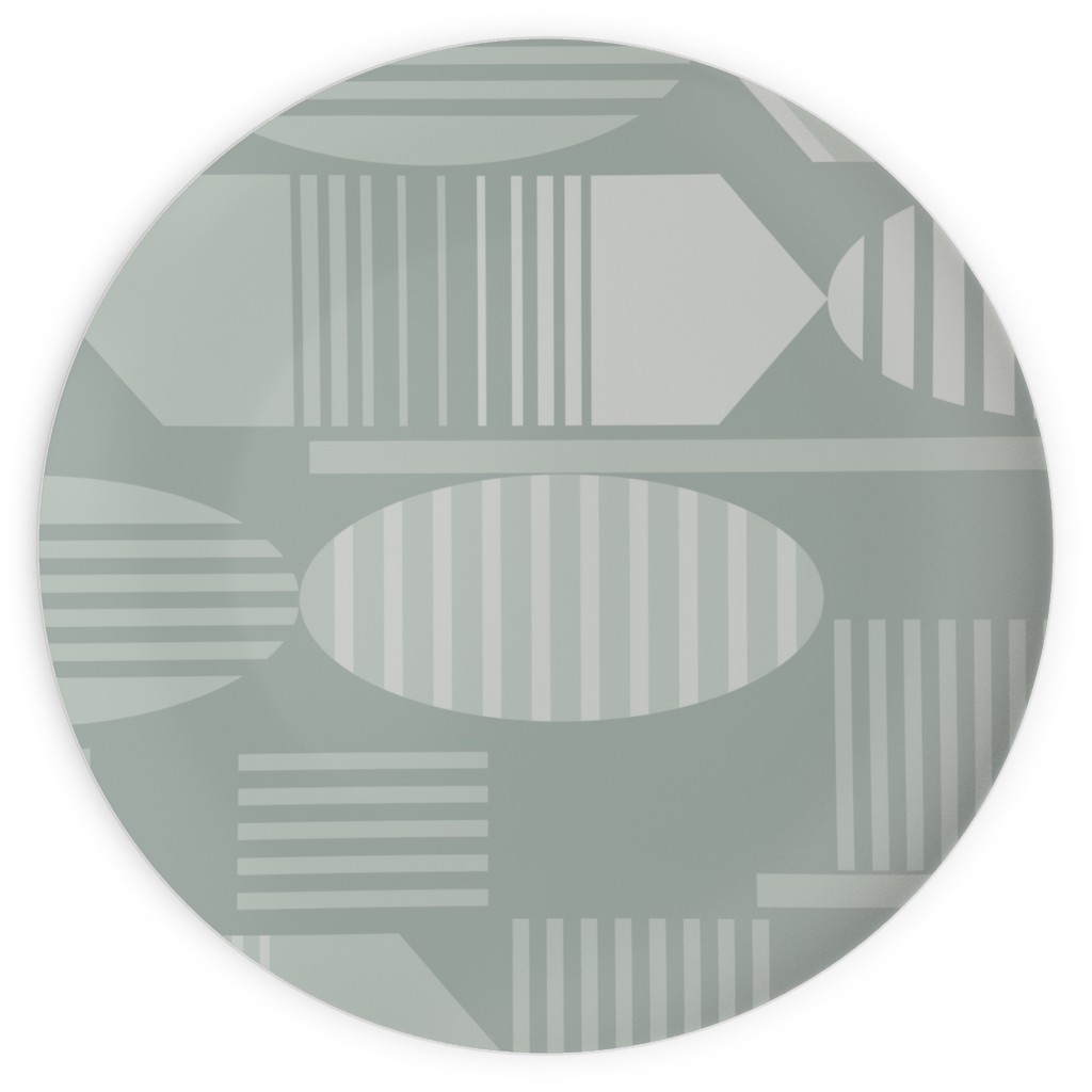 Ovals and Arrows Neutral Sage Plates Shutterfly