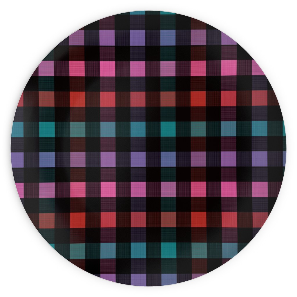 Picnic Plaid Plates, 10x10, Multicolor, Charcoal
