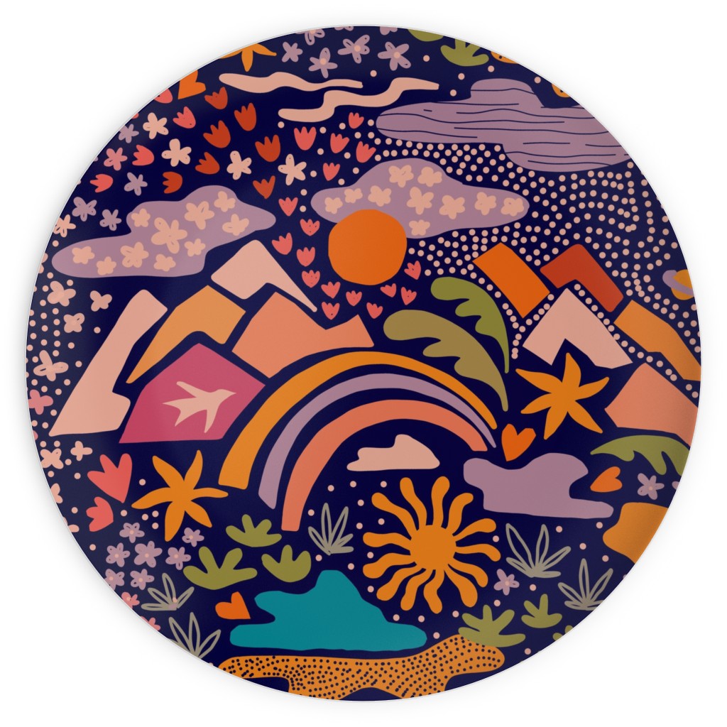 Outdoor Adventure - Dark Blue Plates, 10x10, Multicolor