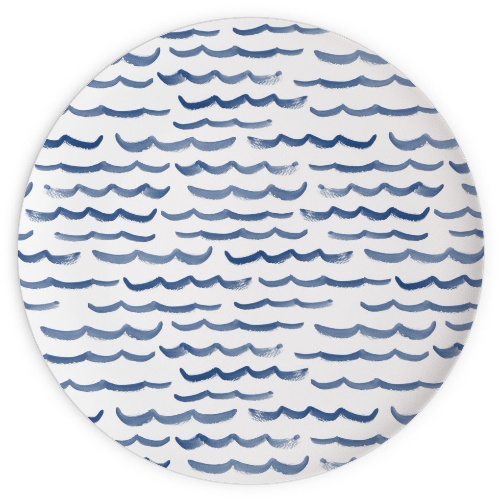 Ocean Waves Plates, 10x10, White