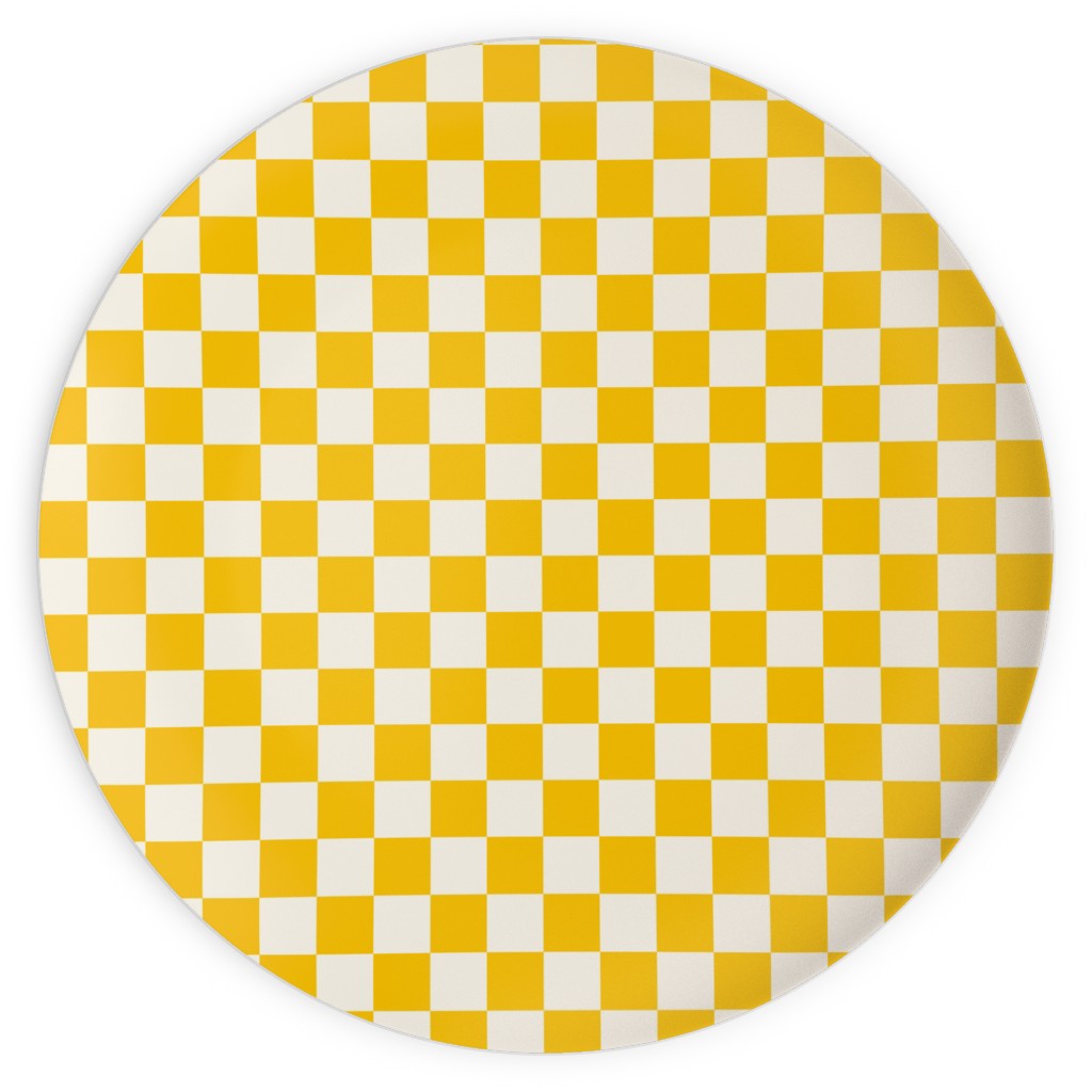 Checkered Pattern - Yellow Plates, 10x10, Yellow