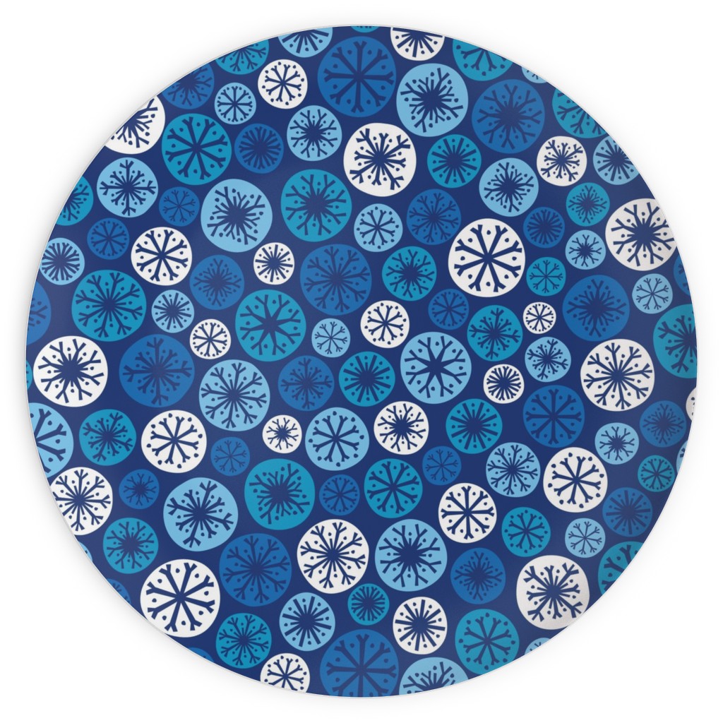 Snow Daze Plates, 10x10, Blue