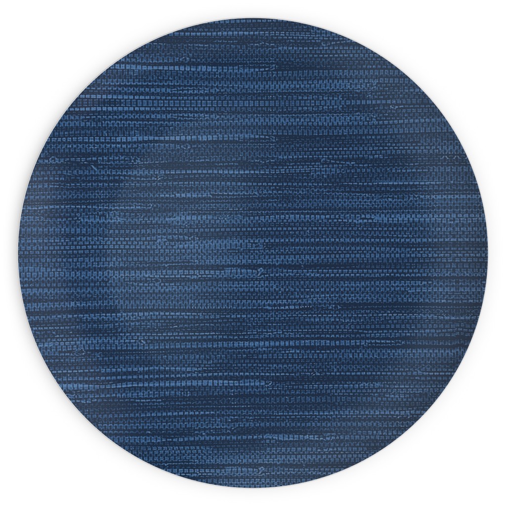 Grasscloth Plates, 10x10, Blue