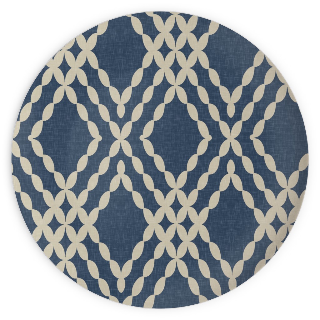 Kensington Lattice - Indigo Plates, 10x10, Blue, True Blue