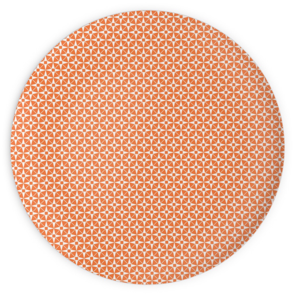 Starburst Geometric - Orange Plates, 10x10, Orange