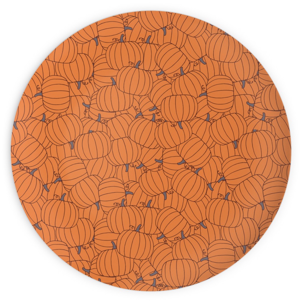 Squashed Squash Plates, 10x10, Orange