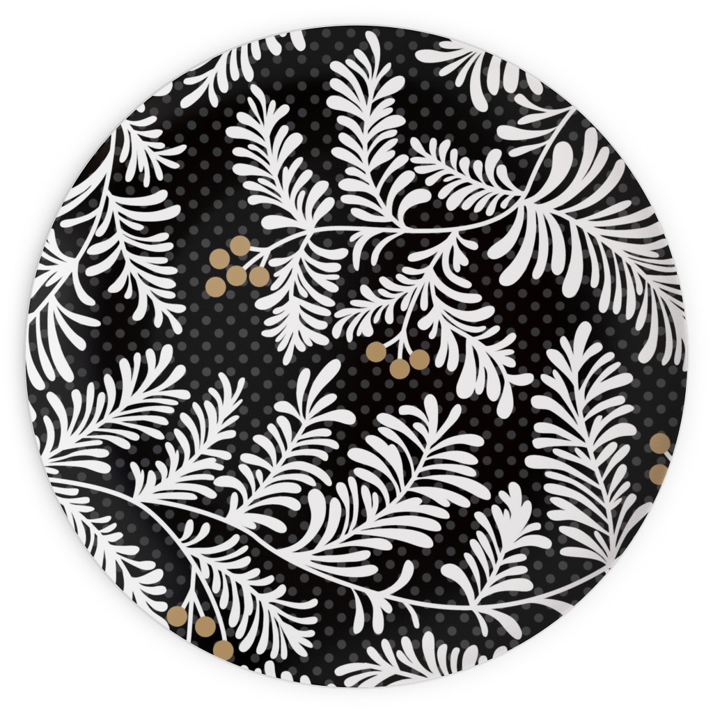 Winter Branches Plates, 10x10, Black