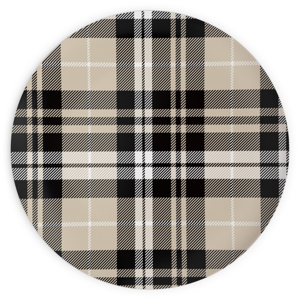 Fall Plaid Plates, 10x10, Beige