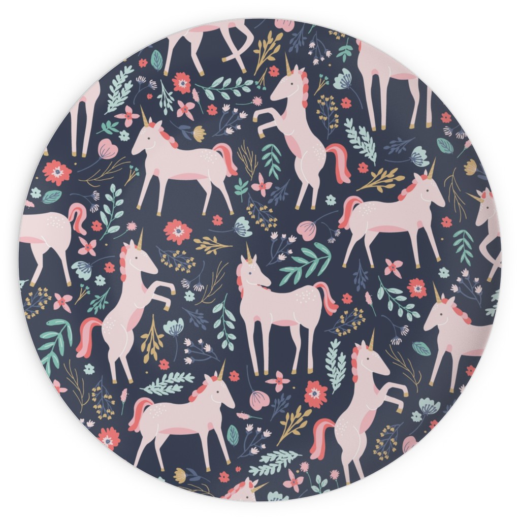 Unicorn Fields Plates, 10x10, Multicolor