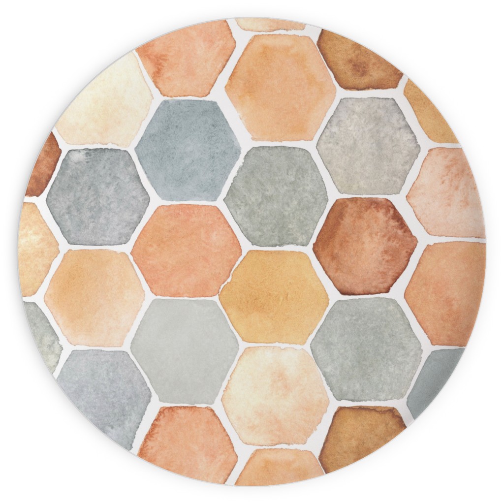 Hexagon - Warm Plates, 10x10, Multicolor