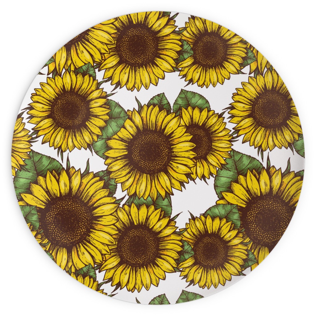Sunflowers Plates, 10x10, Yellow