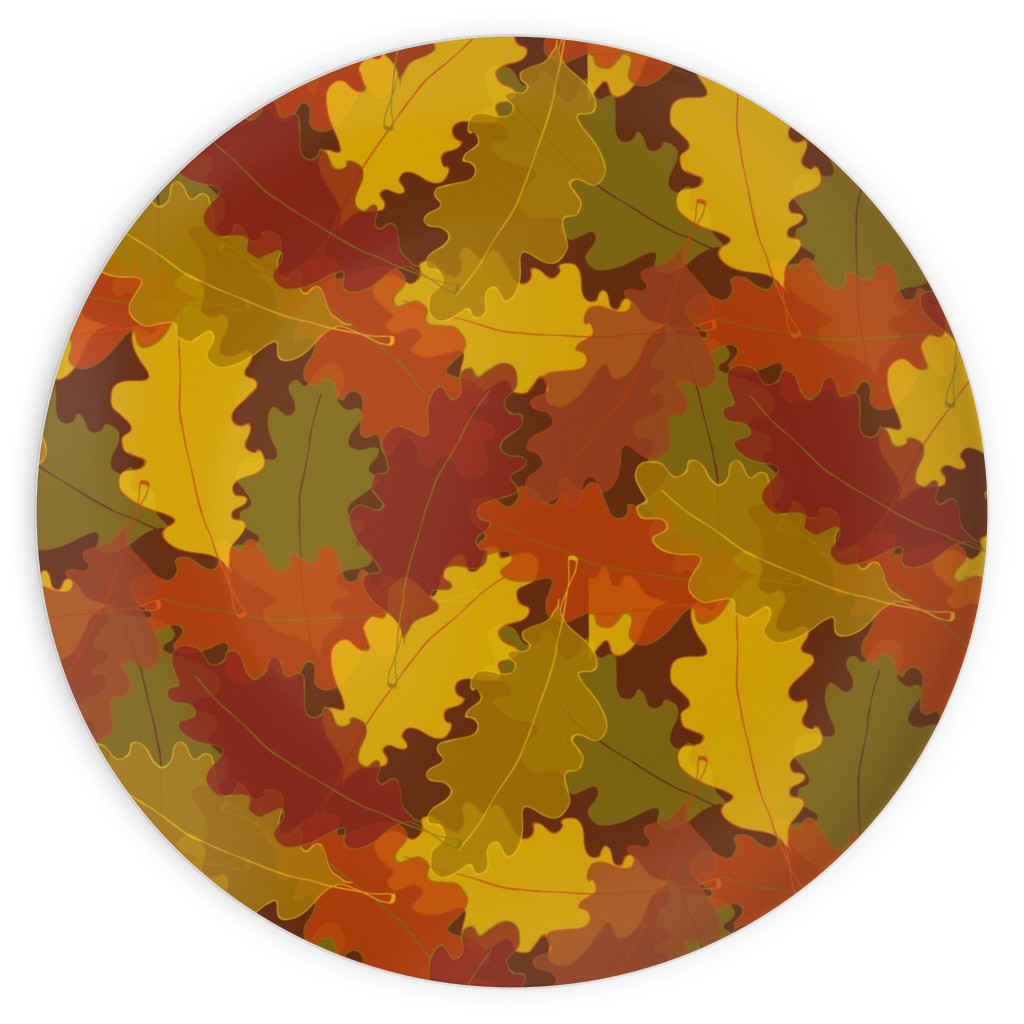 Oak Pile Plates, 10x10, Orange