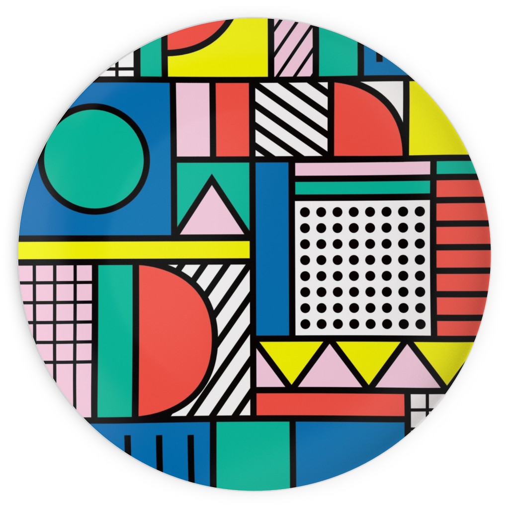 Memphis Color Block Plates, 10x10, Multicolor