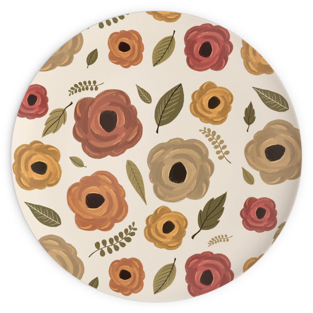 Fall Flowers - Light Plates, 10x10, Multicolor