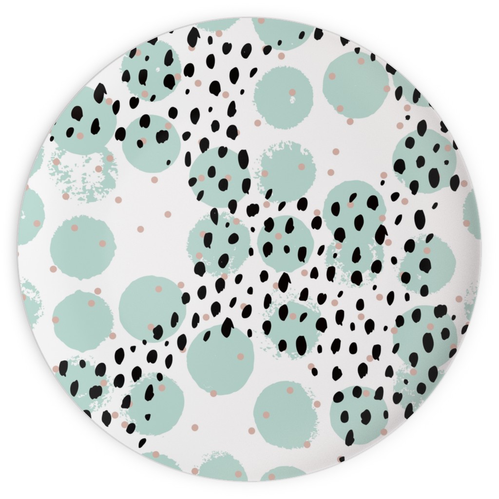 Abstract Rain - Green Plates, 10x10, Green, Classic Green