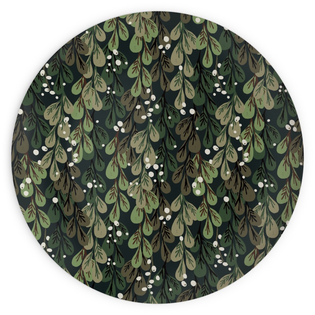 Mistletoe - Green Plates, 10x10, Green