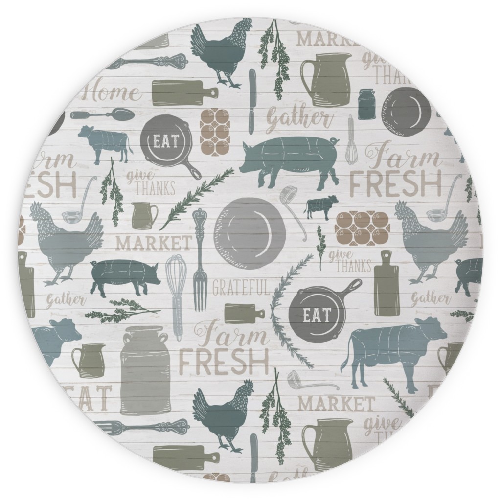 Sing for Your Supper - Gather Round & Give Thanks Plates, 10x10, Blue