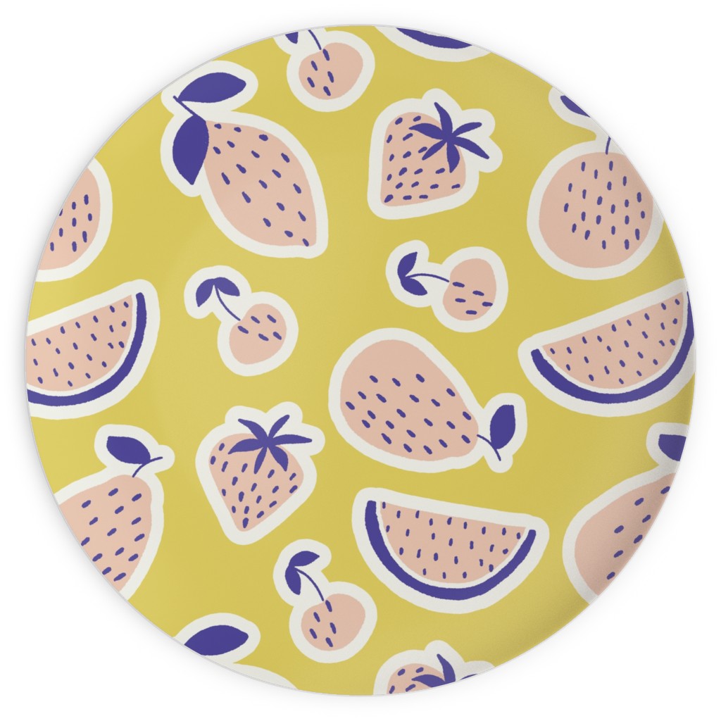 Fruity - Yellow Plates, 10x10, Yellow